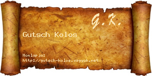 Gutsch Kolos névjegykártya